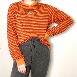 Lazy Oaf tiny stripe long sleeve tee sweatshirt M